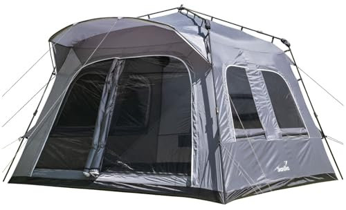 Skandika Zelt Hognes 4 Protect Quick-Start | Pop Up Campingzelt für 4 Personen, Steilwandzelt, einfacher Aufbau, wasserdicht, UPF 50+, Moskitonetz, Tunnelzelt | Hauszelt, Festivalzelt, Camping Outdoor