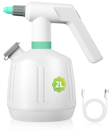Uten sladdlös elektrisk spruta – 2 L uppladdningsbar elektrisk sprayflaska, lätt bärbar spruta, flera användningsområden för rengöring, vattning, desinfektion