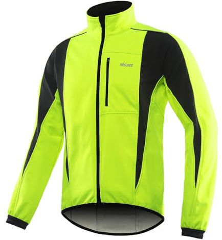YOSUWOAI Herren Radjacke Wasserdicht Winddicht Fahrradjacke Winter Thermal Fahrradbekleidung Radsport-jacken mit Taschen Langarm Sportjacke Slim fit Softshelljacke