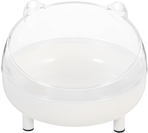 Toyvian Bain de Sable Réutilisable pour Hamster en Plastique Blanc Léger et Pratique, Compacte pour Chinchilla, pour Maison ou Animalerie