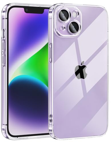 Meliya Funda para iPhone 14 Transparente, Antigolpes Carcasa, Anti-Amarillo, Antiarañazos Respaldo Transparente