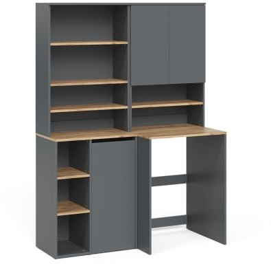 Vicco Badrumsmöbelset Viktor, antracit/Goldkraft ek, 4 delar