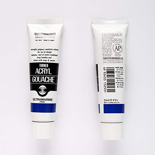 Turner Colour Works Acryl Gouache Artist Acrylic Paint - Single 40 ml Tube - Ultramarine
