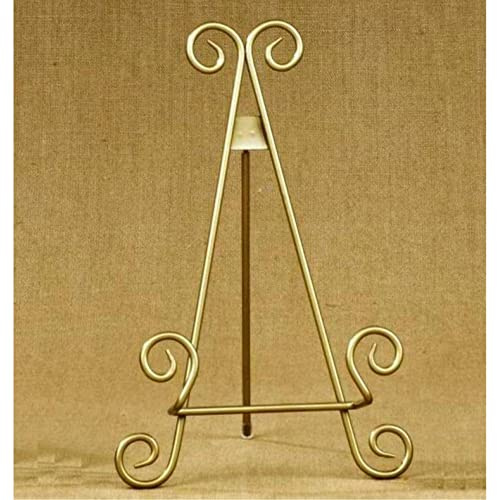 11h Gold Finish Metal Display Easel - Platter Stand Electric Lamp Candle Warmer with Timer and Dimmer - Adjustable Candle Lamp Warmer with 3 Auto Shut-Off Options - Vintage Decor for Home & Farmhouse, House Warming Gifts New Home Decor