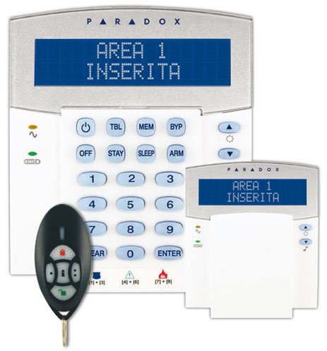PARADOX K32LX Tastiera con ricevitore radio bidirezionale integrato, gestisce 32 zone senza fili e 32 telecomandi 433MHz