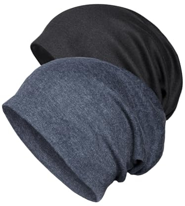 Cotton Slouchy Beanie Hats for Women, Skull Caps for Men