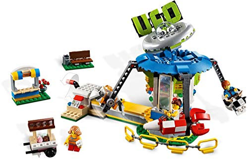 LEGO 31095 Creator 3in1 Fairground Carousel Set, Fair Fun Adventures, Space Themed Model