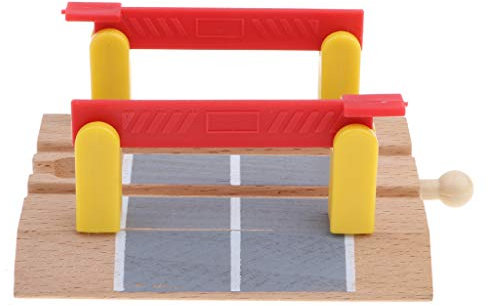 SM SunniMix Wooden Train Track Railroad Crossing Street - Compatible with All Major Toy Train Brands, Kids Birthday Gift, Early Childhood Development