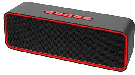 Sonkir Altavoz Bluetooth portátil, Altavoz inalámbrico Bluetooth 5.0 con Graves estéreo 3D Hi-Fi, batería incorporada de 1500 mAh, Tiempo de reproducción 12H (Rojo)
