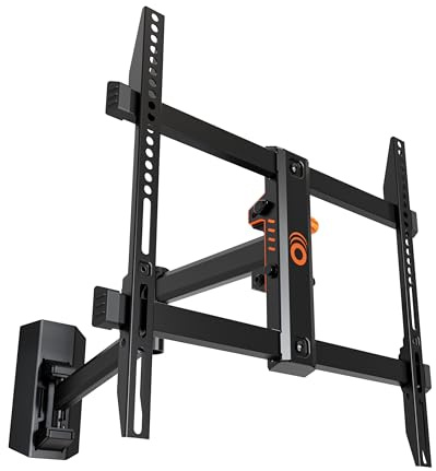 ECHOGEAR SwiftStud Swivel Full Motion TV Wall Mount for TVs Up to 60 - Smooth Extention, Tilt - Wall Template for Easy Install On 1 Stud - Level & Hide Cables After Install