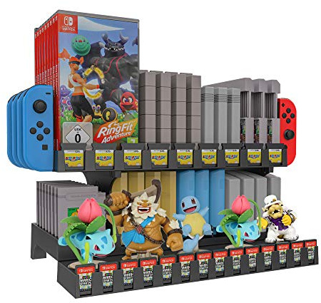 EJGAME Multifunctional Game Storage and Display Stand for NSW/NDS/3DS/Amiibo/NDS series/Game Boy/FC/SFC/NES/SNES/N64