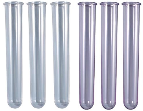 DHER Vase Tube à Essai en Acrylique - Transparent à Fond Rond pour Fleurs - Moule Clair