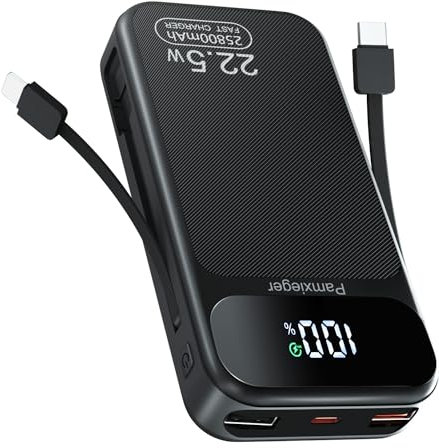 Power Bank 25800mAh 22,5W Externer Handyakku PD3.0 QC4.0 Schnell Aufladende LCD Display Powerbank mit USB C Ausgängen & Eingängen Tragbares Ladegerät für Smartphones