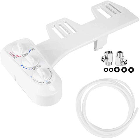 Accesorio para bidé de Inodoro con Doble Boquilla de Rosca de 3/8, Agua Fría y Caliente, Accesorio para bidé, Agua Tibia, Boquilla Rociadora Autolimpiante Estándar de la UE