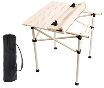 A2ZWORLD Fällbord för utomhusbruk, picknickbord för trädgård, 51 x 50 x 50 cm, vit, med transportväska