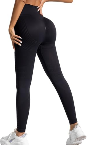 Deedlite Leggins 3D Anticellulite Original, Donna Push Up Sculpture a Compressione Graduata Leggings (Nero, S)