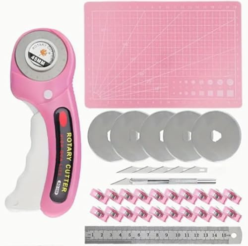 45mm Rotary Cutter Set for Fabric - Comprehensive Cutter Wheel & Mat Set