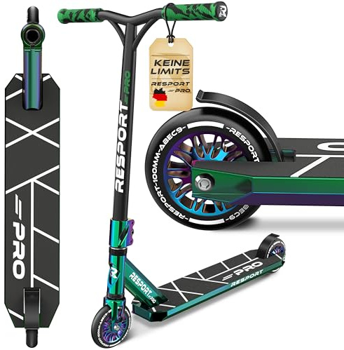 RE:SPORT Trottinette Freestyle REVO Pro avec Support | Stunt Scooter Professionnelle pour Enfants et Adultes | Trottinette Cascade Roues en polyuréthane et Barre en Y, roulement à Billes ABEC 9