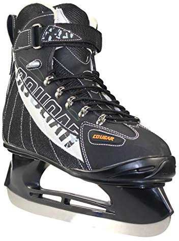 American Athletic Cougar Softboot Ice Hockey Skates for Men - Foam-Lined Ice Skates with Reinforced Ankle Support, Quick Lacing System, Stainless Steel Blade - Recreational Indoor & Outdoor Use (11)