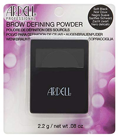 ARDELL Brow Defining Powde. Polvo de Cejas Negro Suave. Paleta de Sombras para Cejas - Incluye Pincel. Maquillaje de Cejas. Crea y Define Cejas - 1 Set