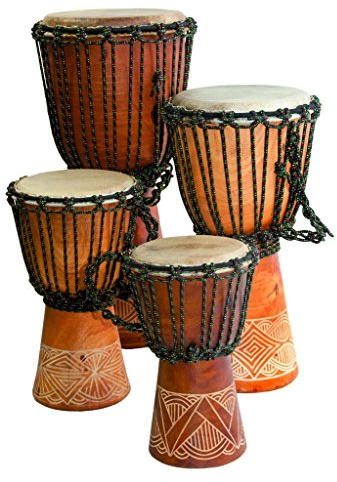 Djembe Beginner carved,10 tall, 5-6 head