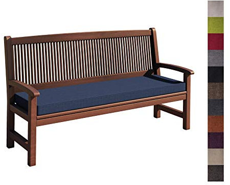 sunnypillow Bankauflage Outdoor - Stuhlkissen mit abnehmbarem Bezug - Sitzkissen für Bank - Bankpolster Polsterauflage Auflage für Gartenbank - 110 x 40 x 5cm - Bankkissen für Gartenmöbel Blau