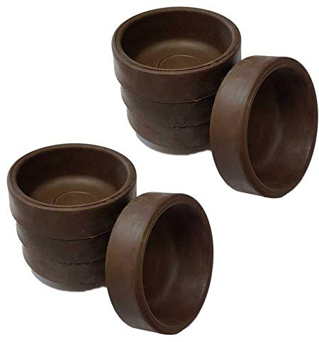 Braune rutschfeste Gummirollen 37 mm schützen Holz-, Laminat-, Fliesenböden und Teppiche vor Schäden an den Rädern und Kratzern durch Stuhl, Bett, Sofa und Tischbeine (8 Stück, klein)