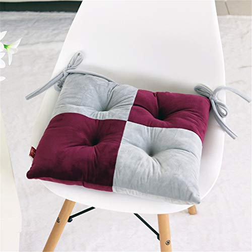 Chickw1 Kissen Stuhl, Stuhlkissen Bequemes Dicke Polsterung Steppkissen Bodenkissen Weich Sitzkissen für Stühle für Indoor und Outdoor aus (40x40cm,Lila grau)