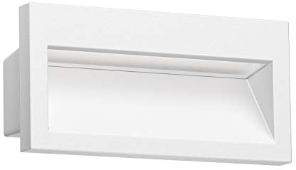 ledscom.de Applique murale encastrée LED NOLA, downlight pour l'extérieur, IP54 mat, 140 x 70mm, blanc chaud