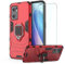 DERHAN Funda para OPPO Find X5 Lite, Fundas Resistente​y Duradero con Cristal Templado, Carcasa Antigolpes Silicona TPU Bumper Case - Rojo