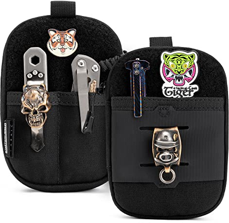 TACTICAL GEEK Block F Pouch EDC Portatile, Borsello Cintura, Organizzatore Tasche Molle, Portafoglio Multiuso Realizzato 500D CORDURA Nylon per Conservazione Versatile di Attrezzatura e Carte-Nero