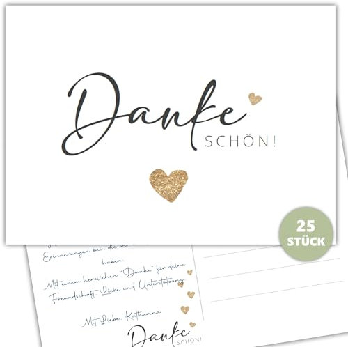 Eummel 25 zauberhafte Dankeskarten auf hochwertigen 300g Cremepapier Dankeskarte Postkarte Danke schön Karte Dankeschön Danksagungskarten Hochzeit Beerdigung