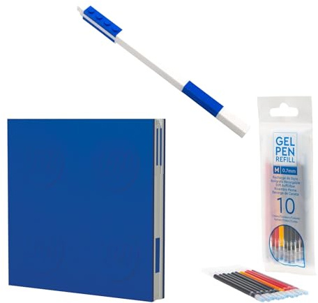 IQ LEGO Blue Locking Notebook with 10 Pack Ink Refill Bundle
