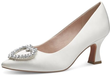 MARCO TOZZI by Guido Maria Kretschmer Damen Pumps Spitz Elegant, Weiß (Ivory Satin), 39 EU