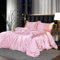 DXHOME Juego de ropa de cama de satén de 155 x 220 cm, color rosa claro, rosa claro, rosa brillante, suave, de verano, ropa de cama de lujo, funda nórdica de microfibra satinada, funda nórdica y