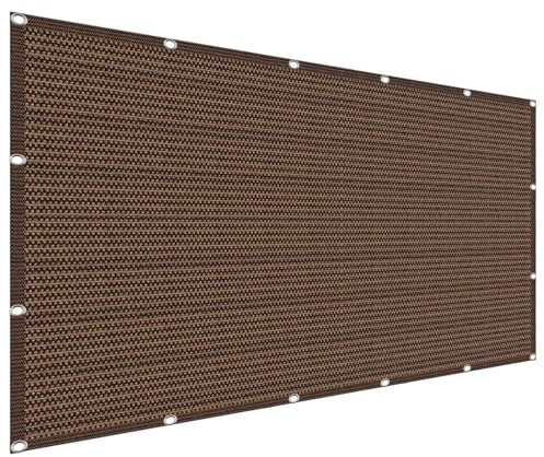 Balkonbespannung Reißfest 75 x 200 cm, Windschutz Reißfest Wetterfest, Sonnensegel Gartenüberdachung, Garten-Sonnenschutznetz, für Balkon Garten, Braun