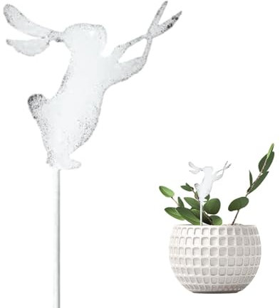 Spina decorativa da giardino, coniglio da giardino, decorativa, di coniglio in metallo, decorazione in pietra per esterni, pali per prato, sentiero, passerella, pianta in vaso all'aperto