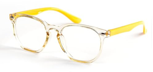 Fogcays Gafas de bloqueo de luz azul para niños, lentes de computadora para juegos, antidolor de cabeza, antifatiga ocular, gafas ligeras, para TV, antirreflejos UV con filtro de luz azul, Amarillo