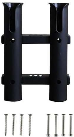 zyzZSRHZYZ 1 STÜCKE Zwei Rohr Weiß Schwarz Kunststoff Fischerboot Angelrute Pole Halter Marine Yacht Hardware Angelrute Stange Halter for Boote(Nero)