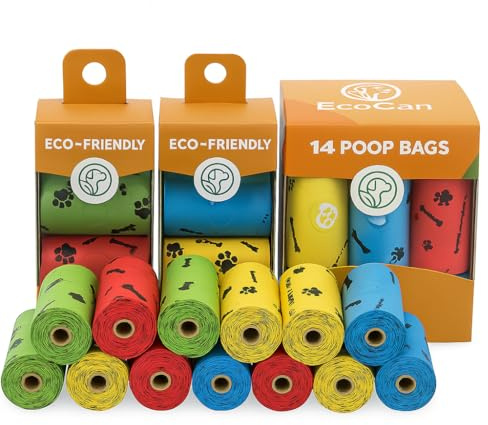 Bolsas para Excremento de Perro – 144 Unidades con Aroma – Resistentes, de Colores – Bolsas para Caca de Mascotas, Aptas para Todos los Dispensadores