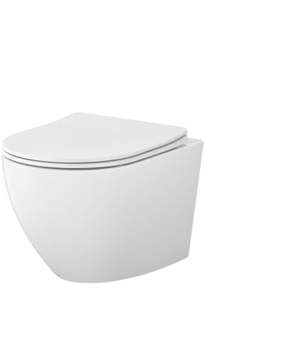 HGMBAD RIVA WC spülrandlos R(h) einwirbel Spülung inkl. WC Sitz mit Absenkautomatik