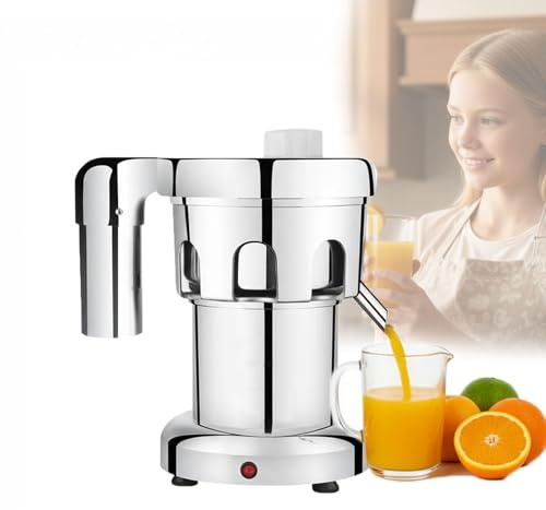 Estrattore di Succo Elettrico 550W, Spremiagrumi Centrifugo in Acciaio Inox, Macchina per Succhi ad Alta Velocità, Separazione Polpa e Succo per Ristoranti