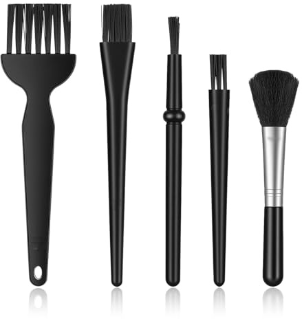 XLIUAX Lot de 5 brosses ESD antistatiques - Kit de nettoyage pour PC - En nylon - Petit clavier - Pour clavier, carte de circuit imprimé, cartes mères - Brosse de nettoyage pour ordinateur portable