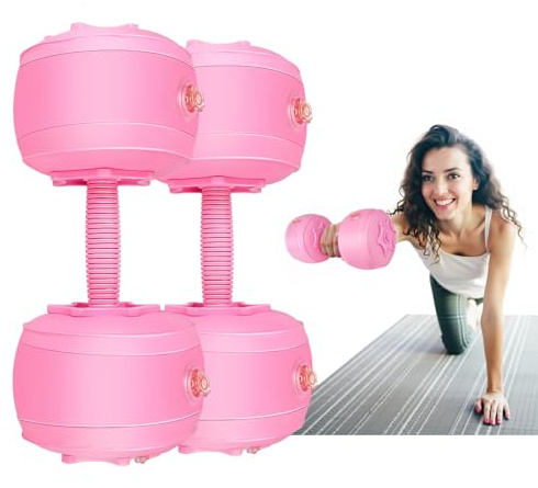 DEIRIS Set di manubri riempiti ad acqua, pesi regolabili 6 kg, in PVC, portatili, pieghevoli, per casa e palestra, fitness, allenamento, allenamento per mani e braccia