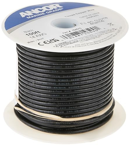 Ancor 639 – 184003 Marine Grade Cable Main, Color Black, 2.08 MM², 7.6 M