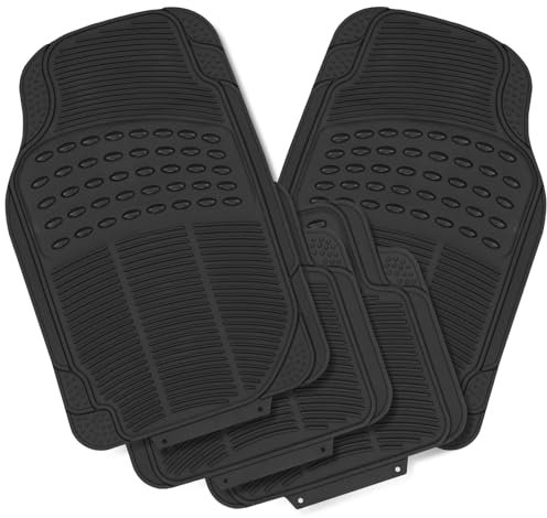 WOLTU Tapis Voiture Universel, Tapis de Voiture Antidérapant, en Caoutchouc, Noir