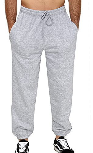 SKYTEX UK Mens Fleece Jogging Bottoms S-6XL (M, Greymarl)