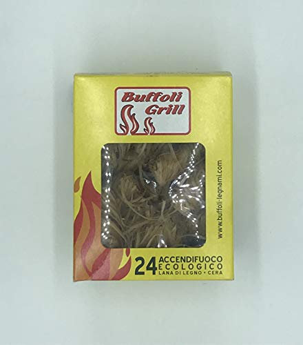 Buffoli Legnami Accendifuoco Ecologico in Lana di Legna e Cera - 10 Confezioni