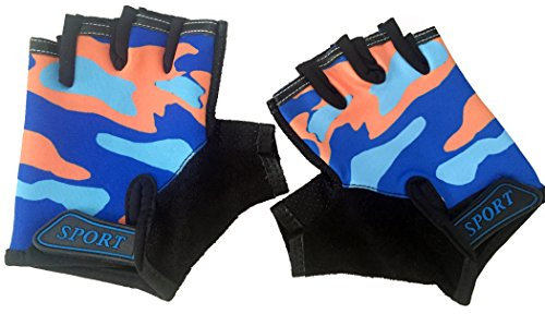 EurHouse Fahrradhandschuhe Kinder Fingerlose Handschuhe Kleinkind Mädchen Jungen Fäustlinge Gartenhandschuhe Reithandschuhe 3 4 5 6 7 8 9 Jahre Orange