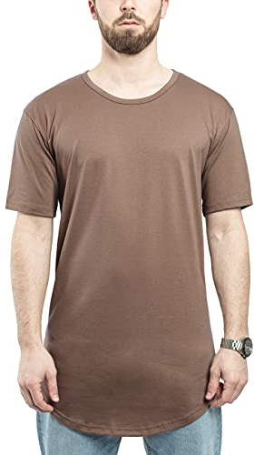Blackskies Rund Basic Longshirt | Långärmad T-shirt Plus Size S M L XL, Brun, L